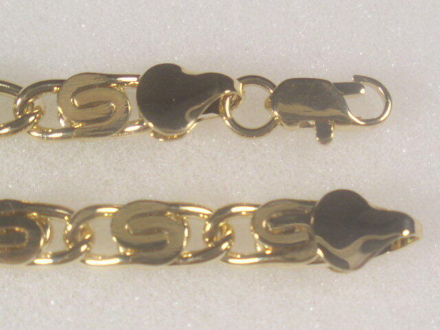 6 MM 17″..18KTEP GOLD . CHAIN NECKLACE SCROLL VINTAGE LIFETME WARRANTY N16