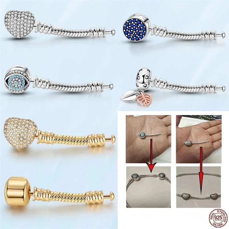 2026 Extender 925 Sterling Silver Bracelet extender Fit Original Charm Beads 🔗