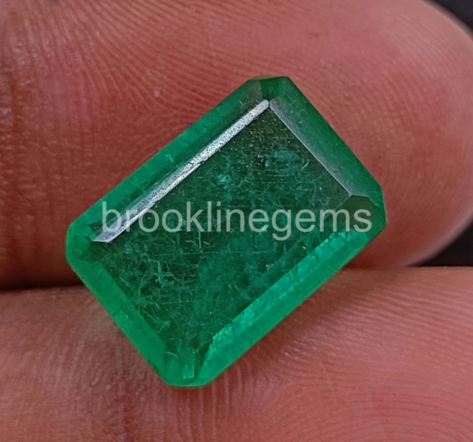 7.00 Ct Natural Green Emerald Certified Colombian Loose Gemstone 24N