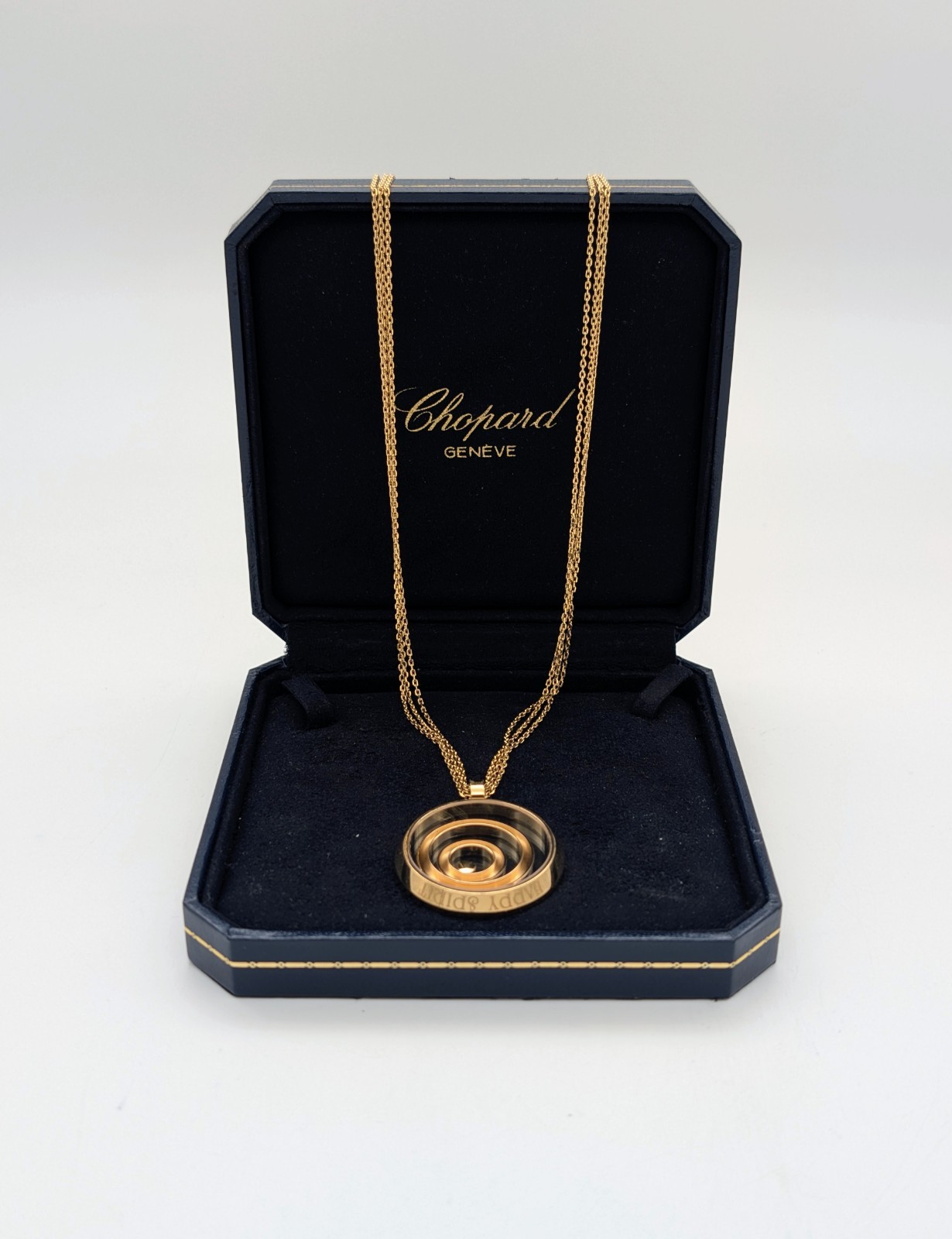 Chopard Happy Spirit Brilliant Pendant Necklace 60cm Yellow Gold 750/18K -33.30g #2019