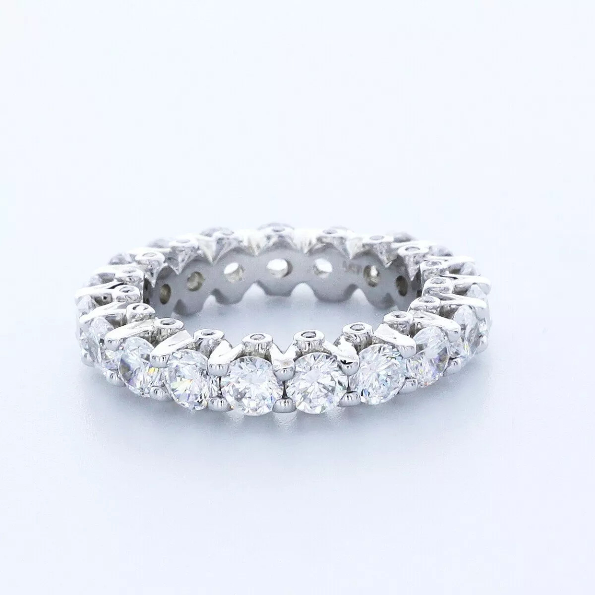 Eternity Wedding Ring 14K Gold Bezel Set 4.50 CT Round Lab-Grown Diamond D VVS1