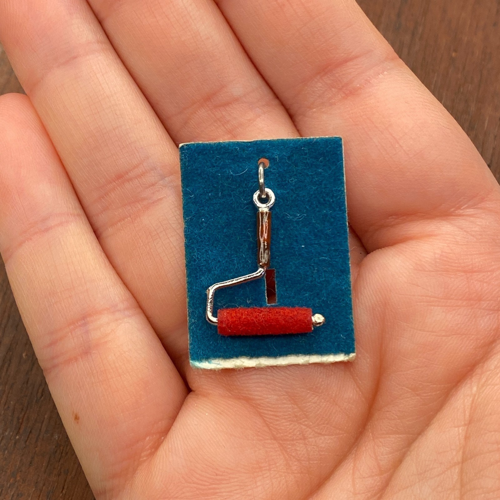 Vintage Griffith 925 Sterling Silver Paint Roller Brush Pendant Bracelet Charm