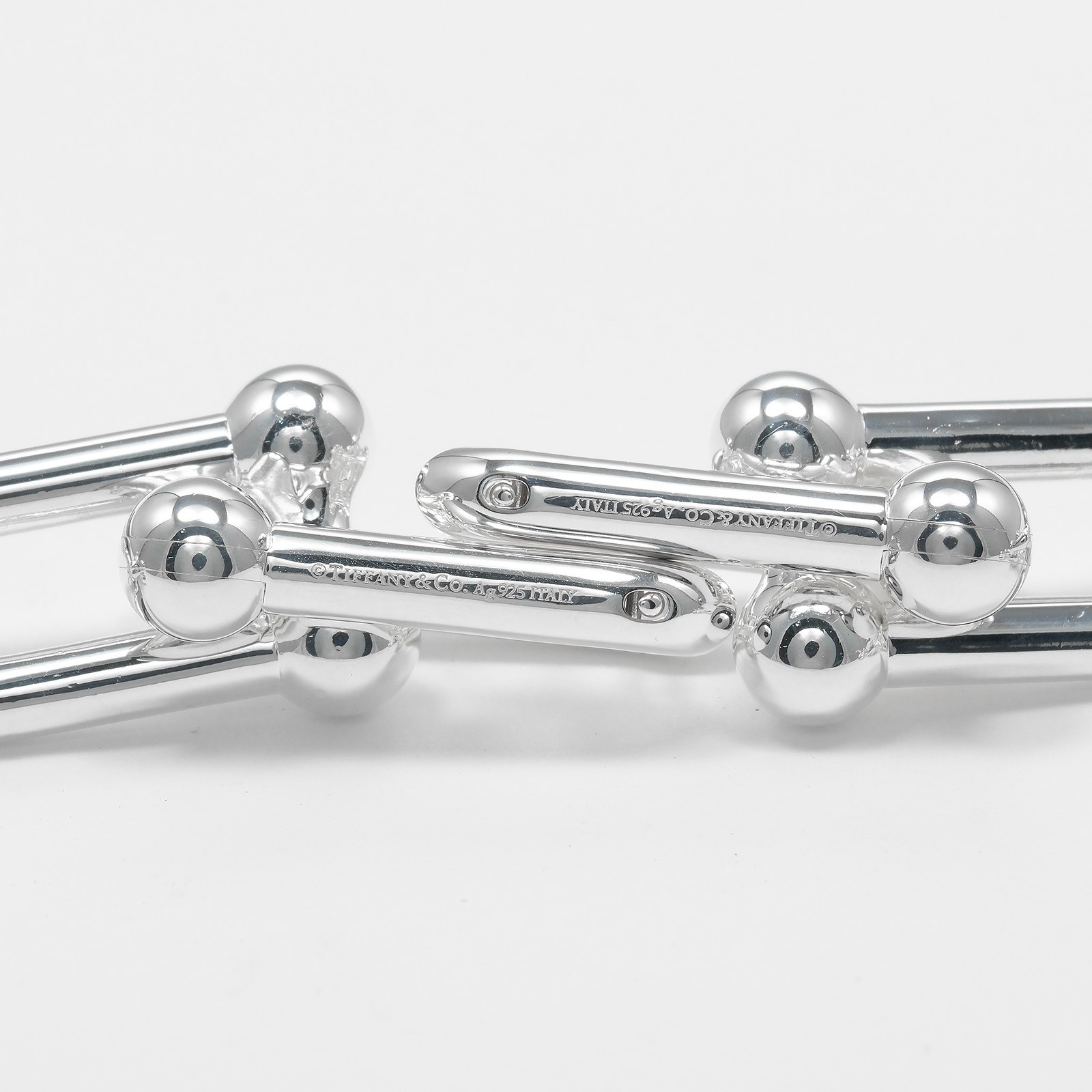 TIFFANY&Co. Hardware Graduated Link Piercing Silver925 22.4g Women