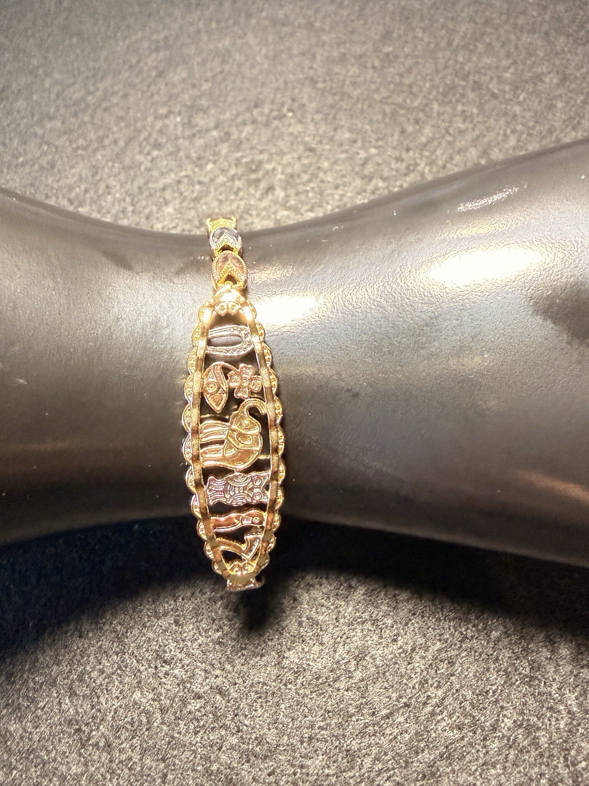 XP 14k White,Pink Yellow Gold Plated Woman’s Bracelet High Quality 7.5 Inch Long