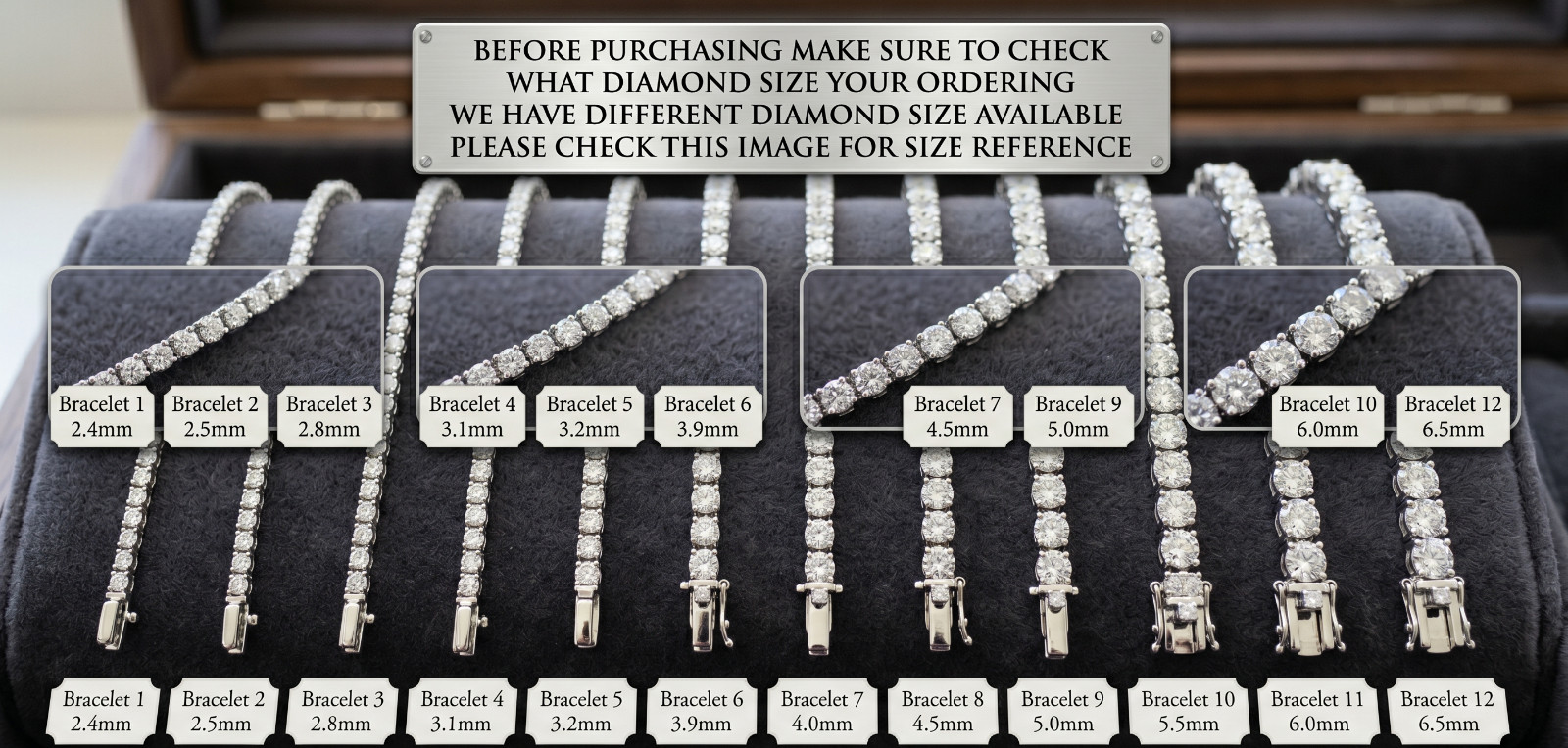 6.50mm Moissanite Tennis Bracelet in 925 Sterling Silver Luxury Unisex jewellery