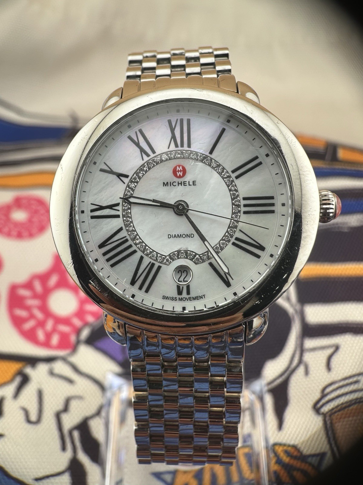 Michele Serein Womens Quartz Swiss Movement MW21B00A0963 Diamond Mother Of Pearl