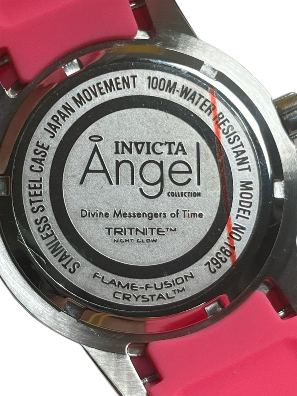 Invicta Angel 19362 Women’s Watch NWT Stainless Steel Pink Flame‑Fusion Crystal