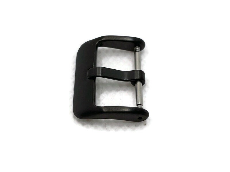 Black Watch Strap Buckle, Stainless Steel, 3mm Wide Tongue, 16mm to 30mm