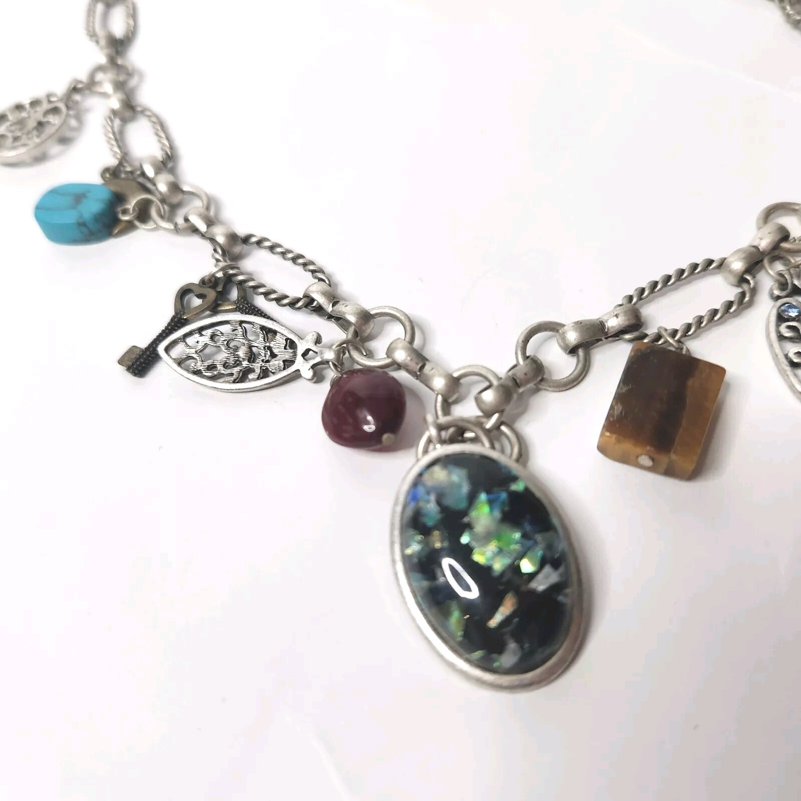 Avenue Women’s Vintage Silver Toned Gem Necklace