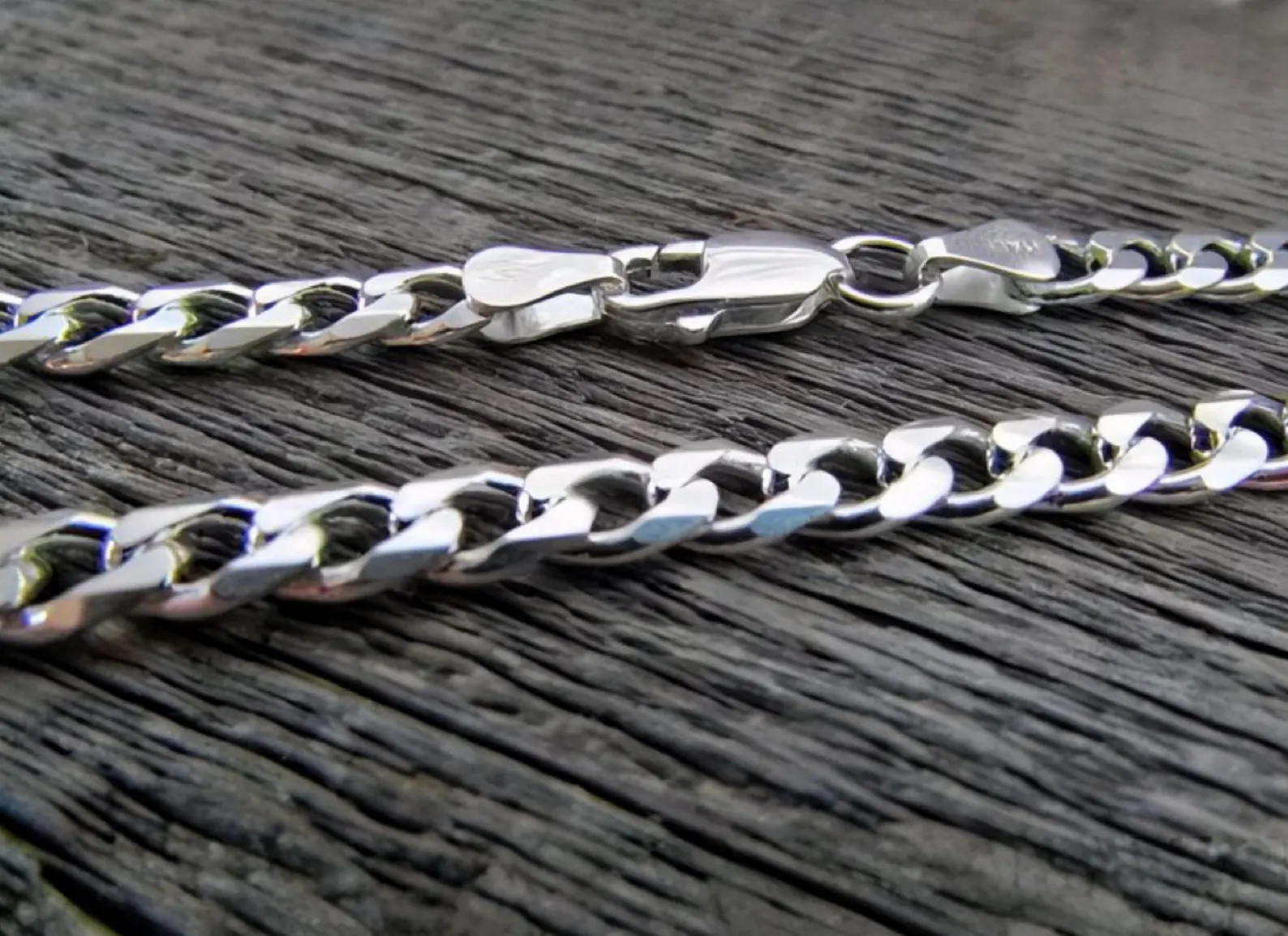 Solid 925 Sterling Curb Chain Necklace 7mm 8-30” Cuban Miami Style Italy