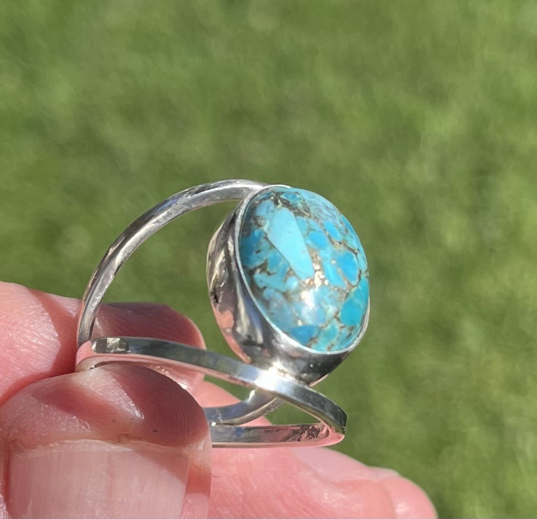 NEW Handmade One Of A Kind Ladies Turquoise Sterling Silver Ring