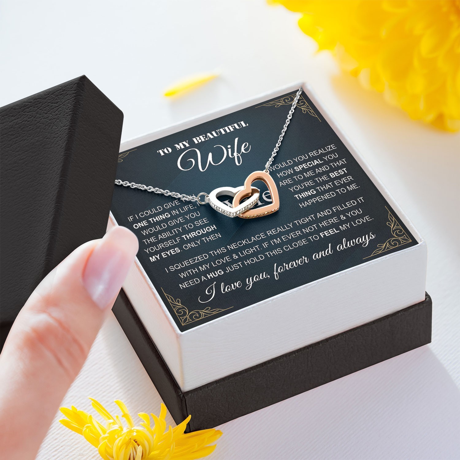 Romantic Wife Necklace Gift, Beautiful Forever Love Jewelry Gift For Wife