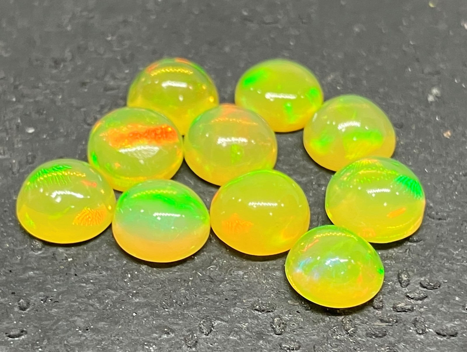 Opal Round Flat Back AAA Natural Ethiopian Yellow Loose Gemstone For All Jewelry