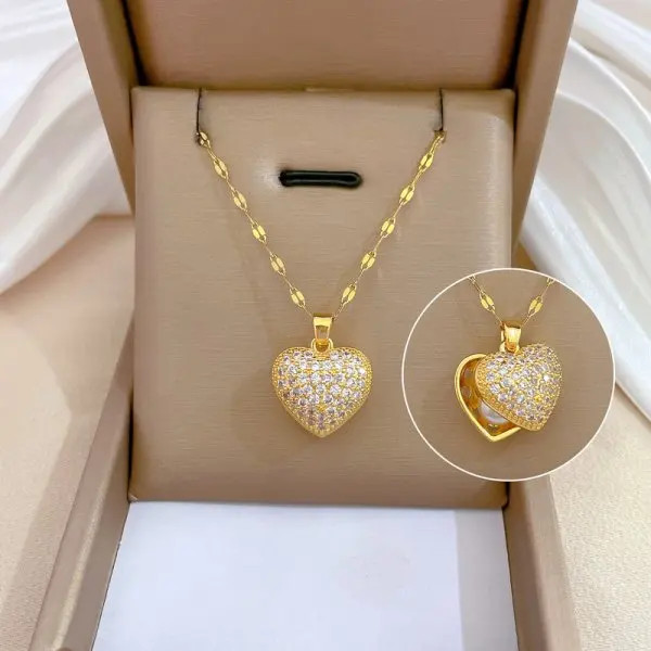 Butterfly Flower Clavicle Necklace Women Stainless Steel Zircon Tassel