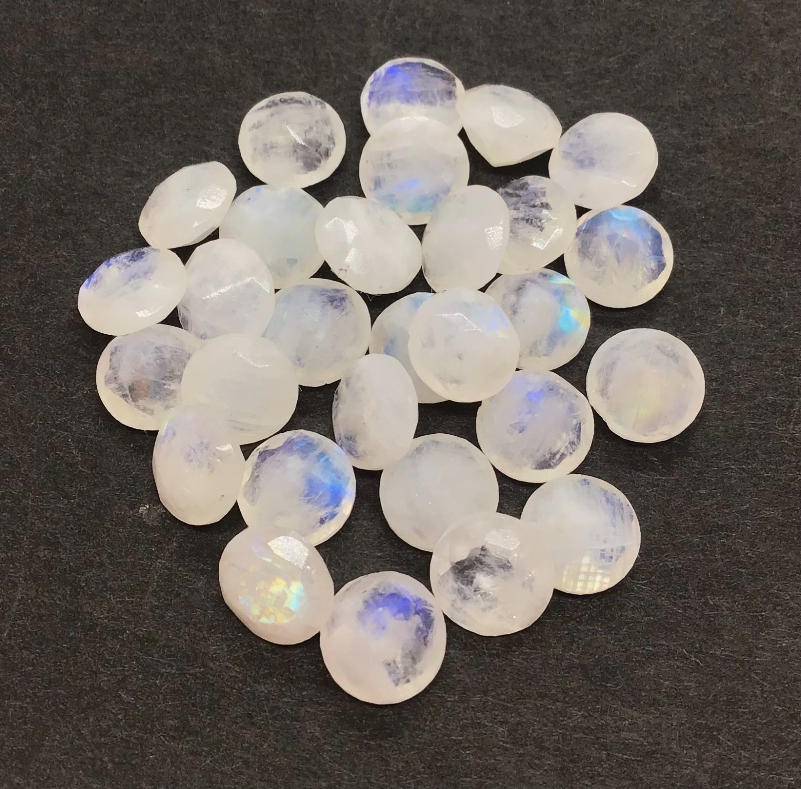 AAA Natural Rainbow Moonstone Round Cut Loose Gemstone For Making All Jewelry