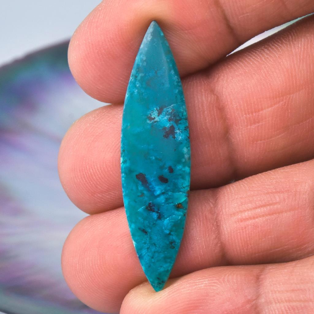 RARE Vibrant Gem Silica Chrysocolla Bacan Island Gemstone Cabochon 2.21 g