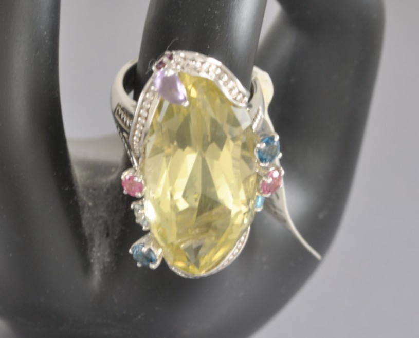 Sterling Bold 20.00 ct tw Multi-gemstone Ring – Size 6