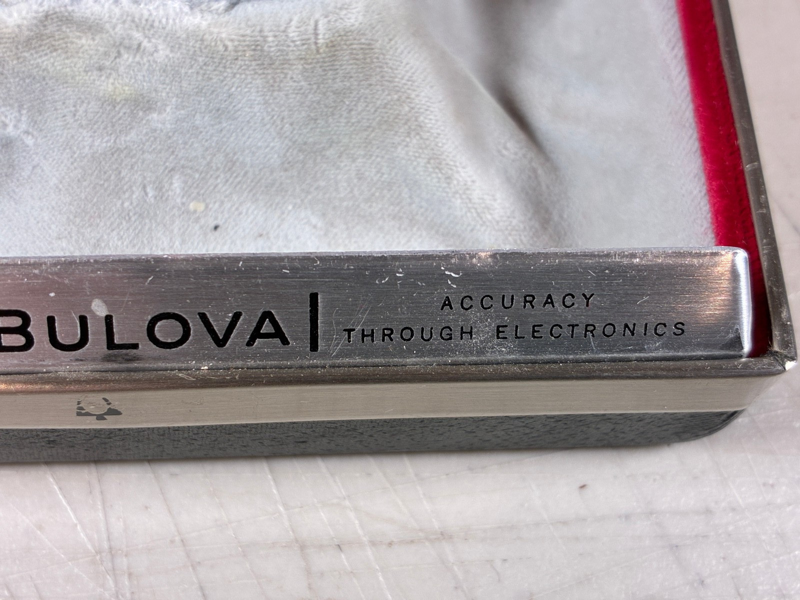 Vintage Bulova Accutron Watch Inner Presentation Case Box Only 1960s / 1970s