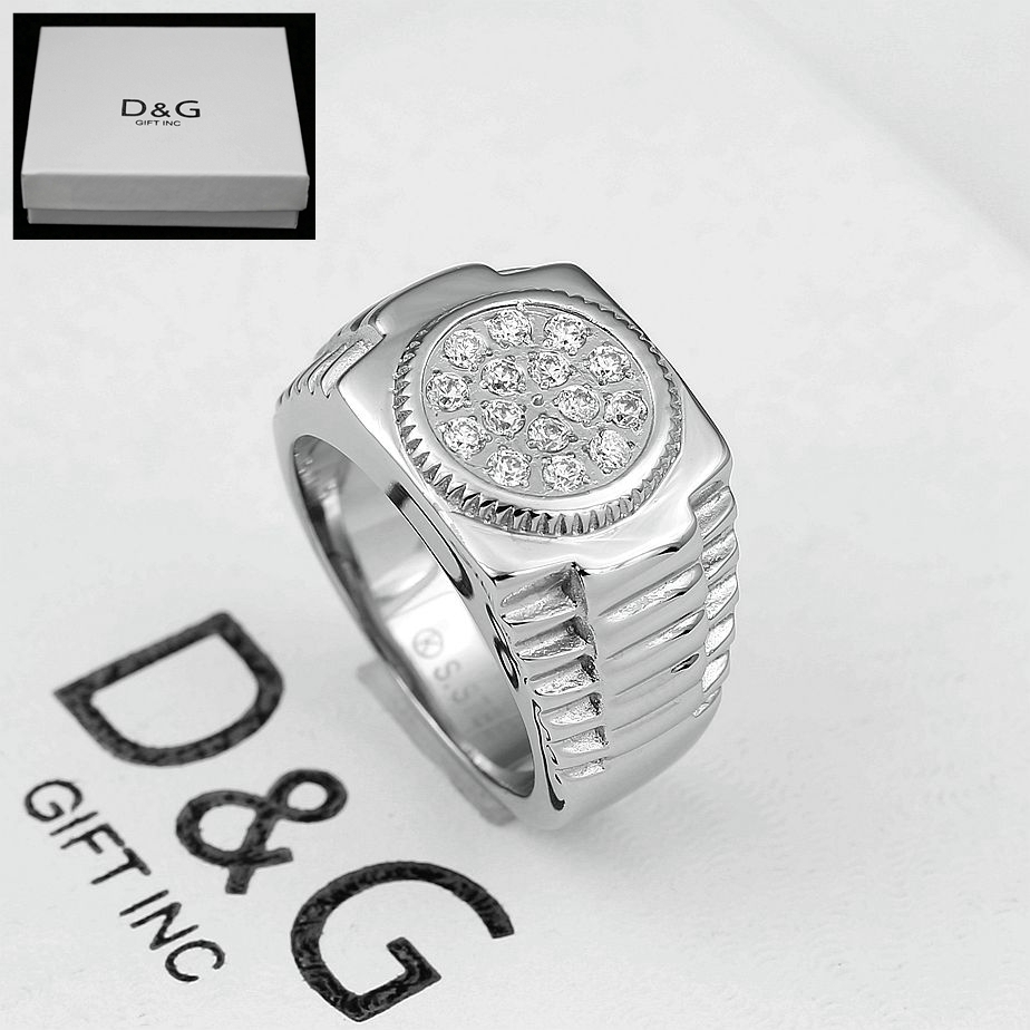 DG Men’s Stainless Steel CZ Iced Bling Ring #8 9 10 11 12 13*High Polish BOX