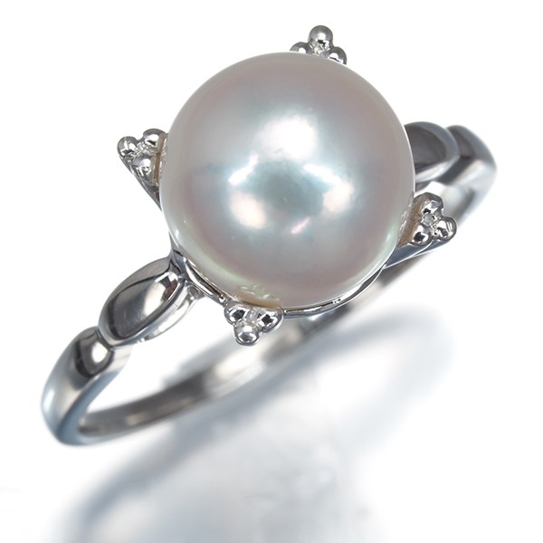 Auth Mikimoto Ring Akoya Pearl 8.7mm US6-6.25 950 Platinum