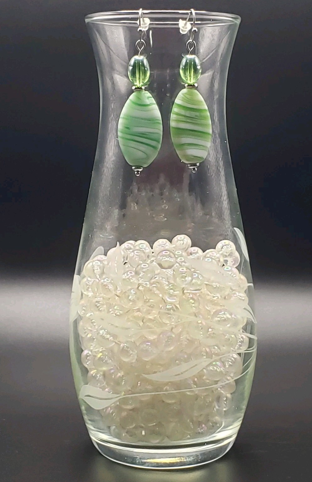 Glass Beaded Costume Dangle Drop HANDCRAFTED Earring