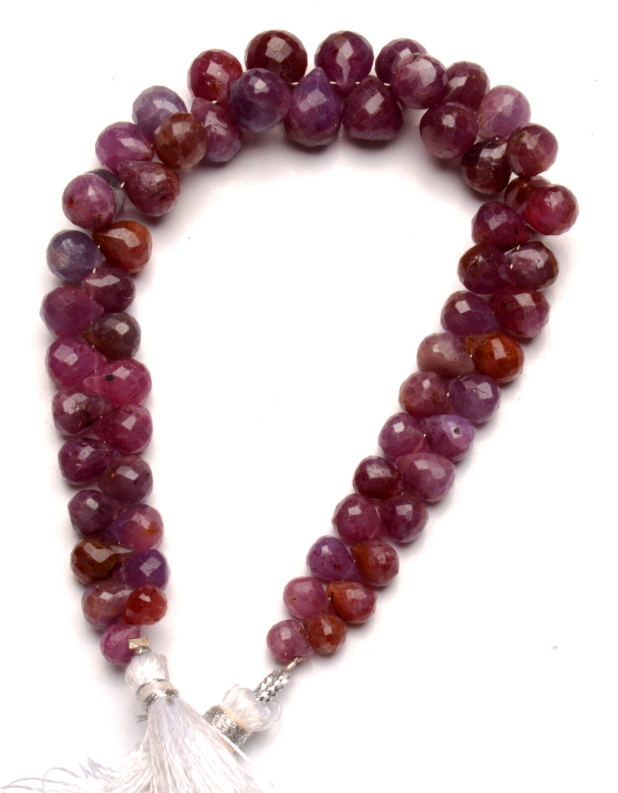 Natural Gem Myanmar Ruby Drop Cut Briolette 7×5 to 9×7 mm Size Jewelry Beads 8″