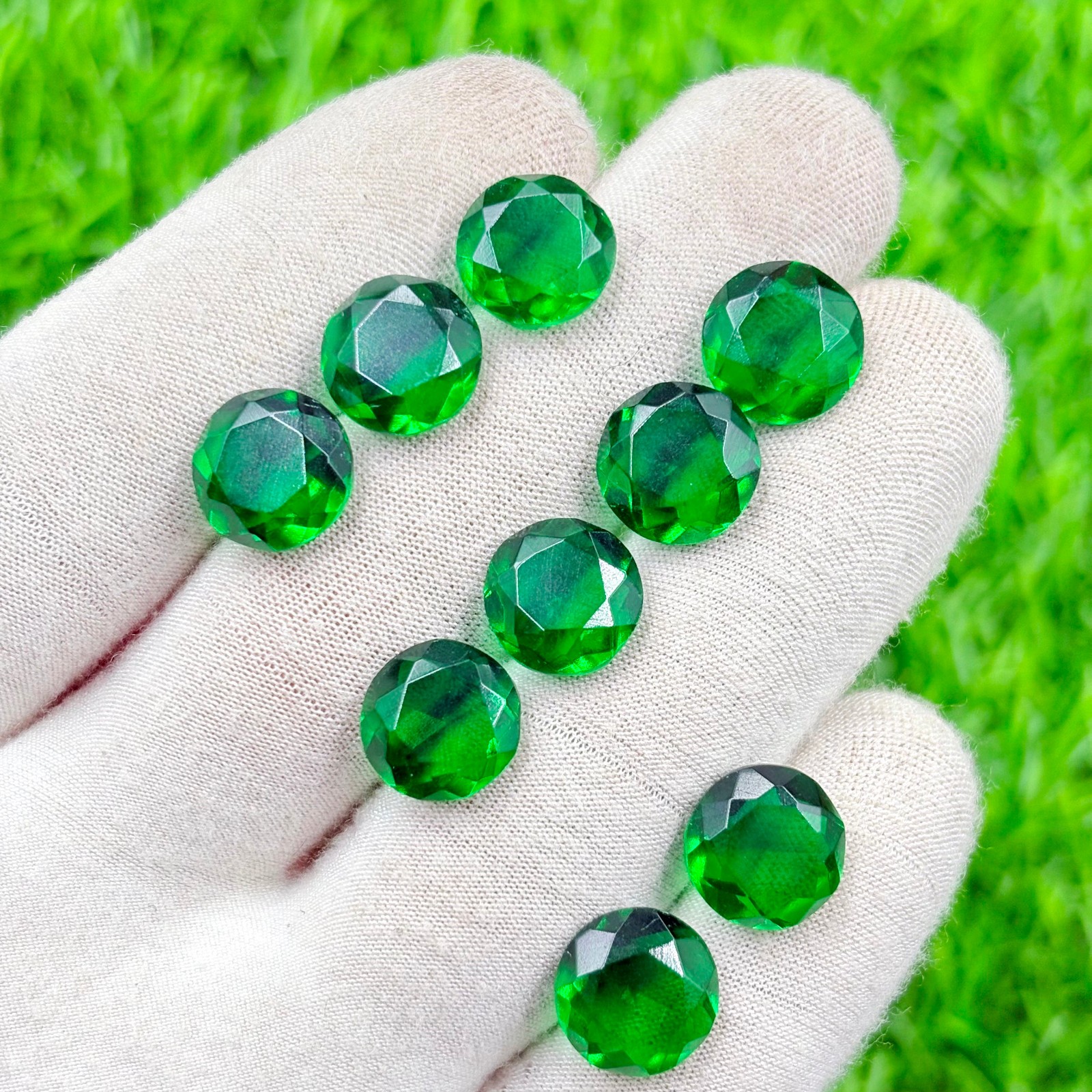 20 Pcs Faceted Emerald Hydro Quartz Loose Gemstone -6mm-25mm Approx