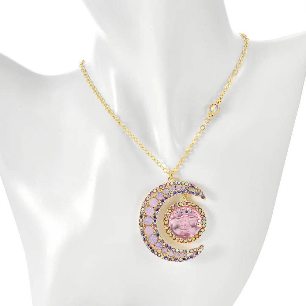 Kirks Folly Moondust 18mm Goddess Seaview Moon Necklace gt pixie pink