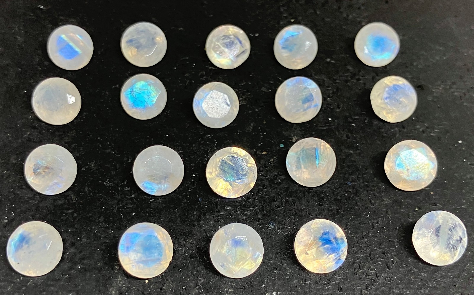AAA Natural Rainbow Moonstone Round Cut Loose Gemstone For Making All Jewelry