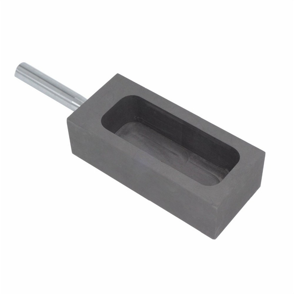 2x Graphite Ingot Mold Casting Crucible Melting Metal Gold Silver W/Handle 0.5kg