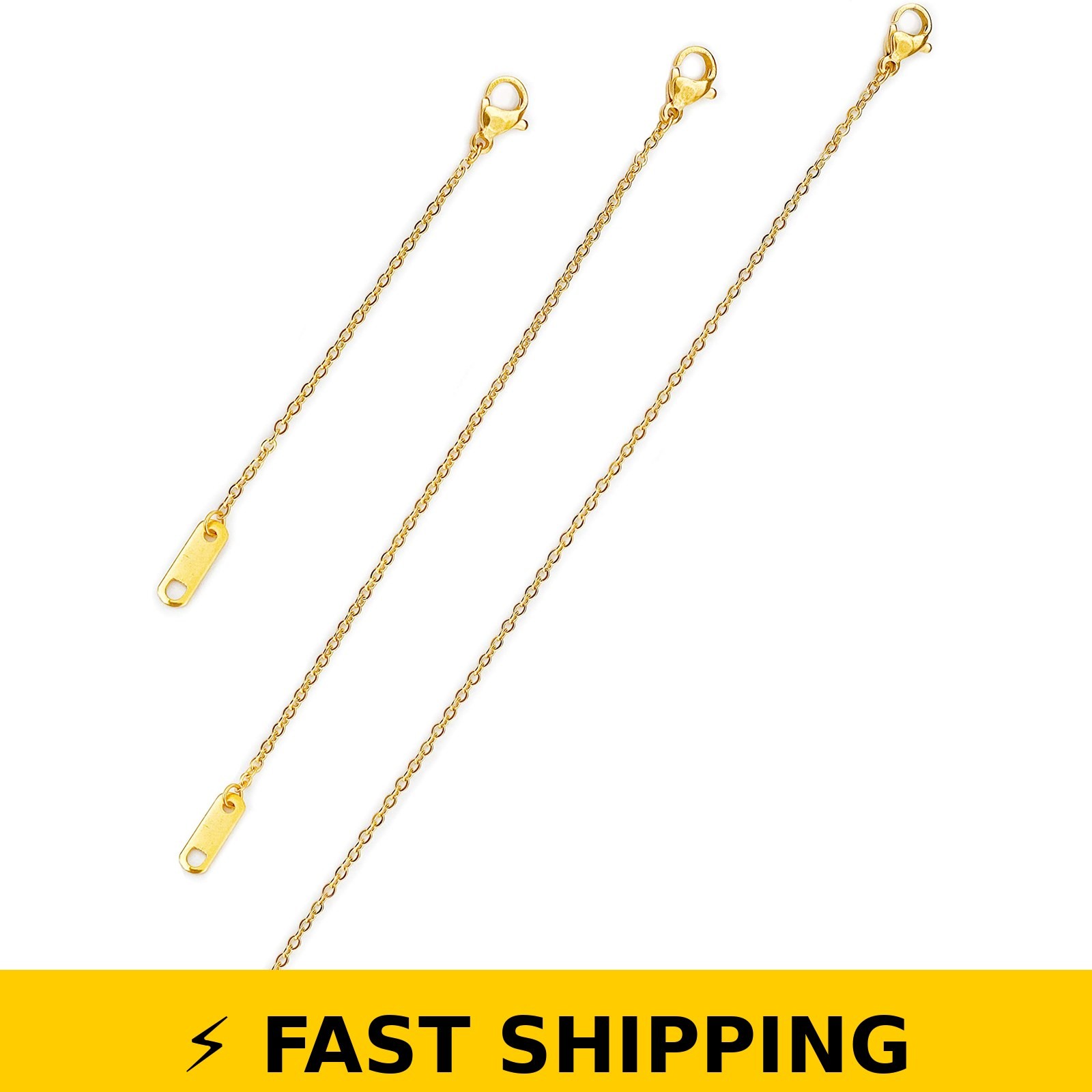 Altitude Boutique 18k Gold Plated Necklace Extenders – 3 Piece Set