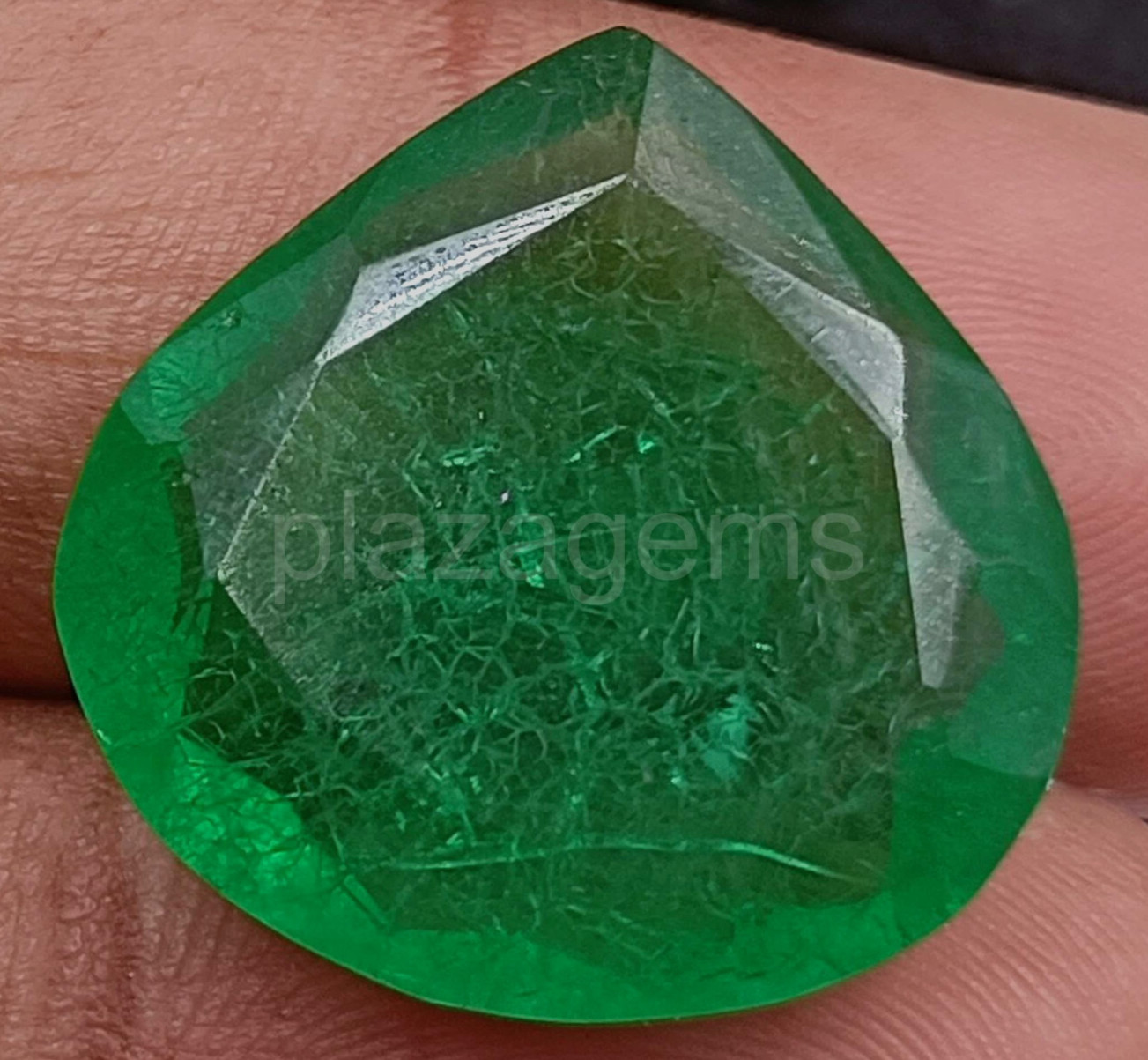 Big Natural Certified 19.90 Ct Emerald Pear Shape Loose Gemstone From Zambia K