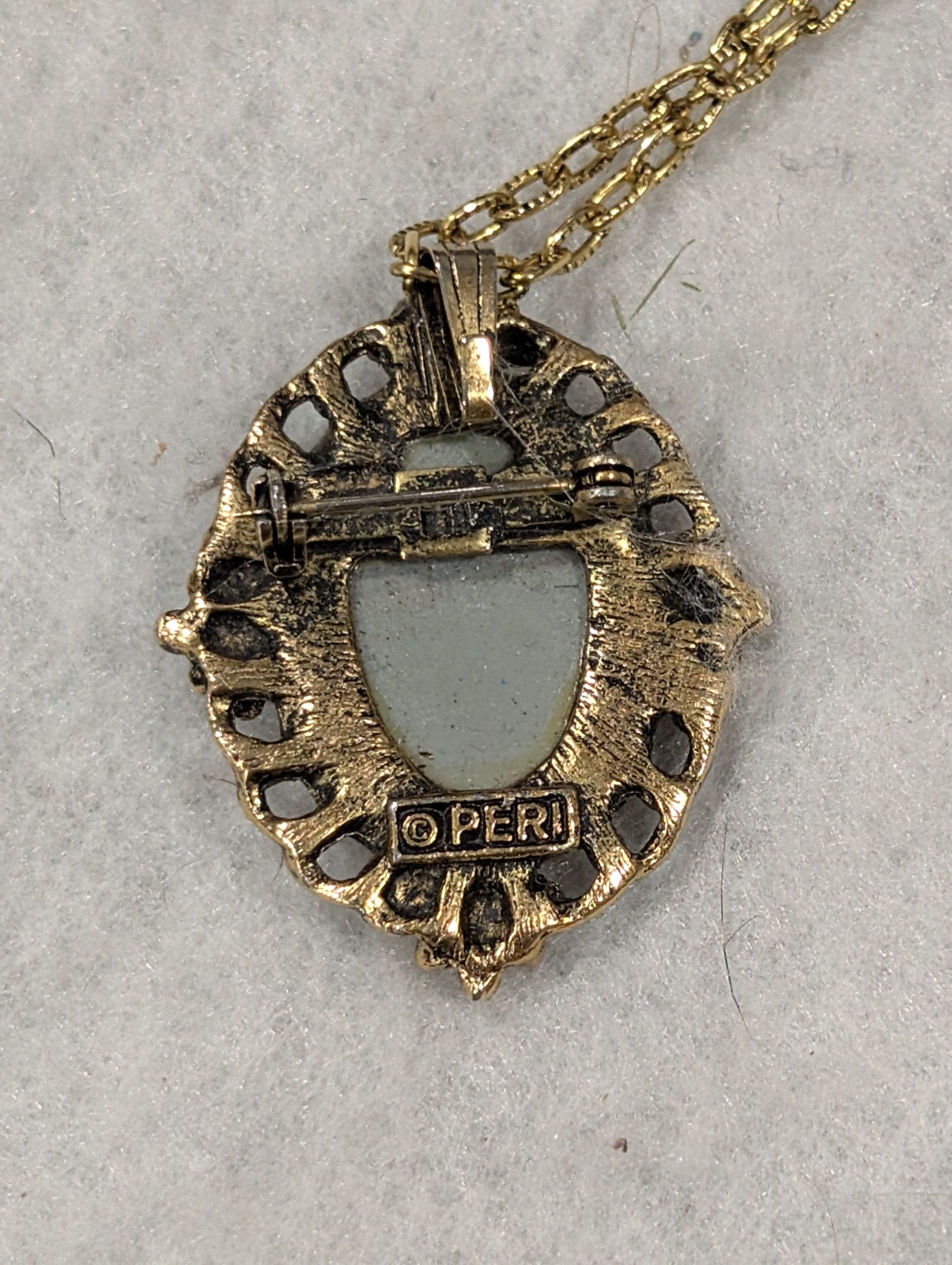 Vintage Lot of 2 Cameo by Peri Necklace – Costume Jewelry – 24 Inch Long Chain