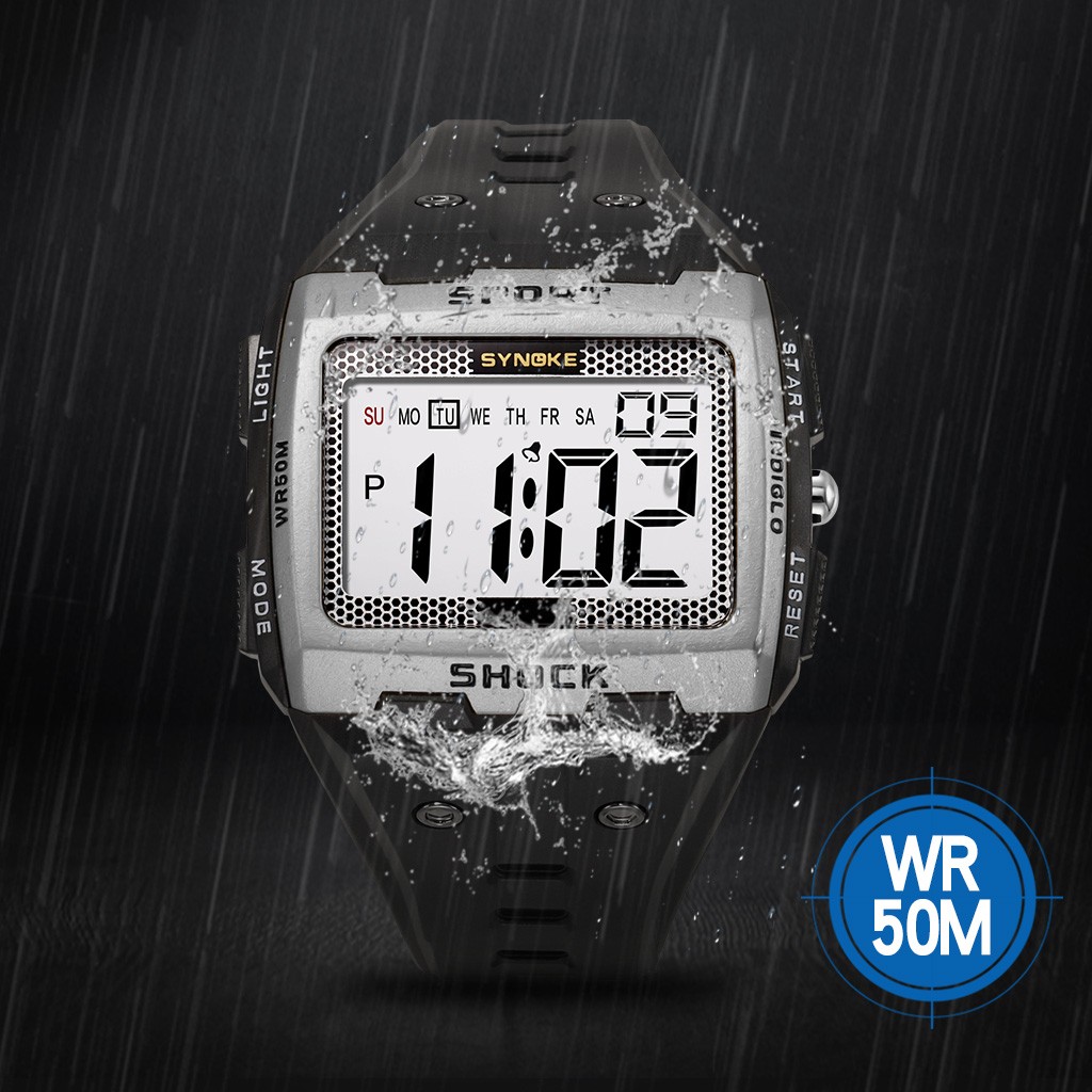 Waterproof Wrist Watch Mens Sports Army Digital Large LED Screen Military Watch