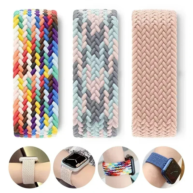 Braided Solo Strap For Apple Watch Band 45mm 49mm 44mm 42mm 41mm 40mm Nylon