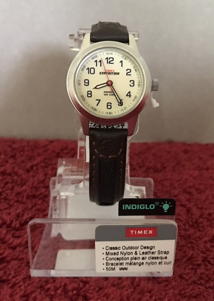 Timex Women Expedition Indiglo Brown Leather Watch 50M Water Resistant T411819J