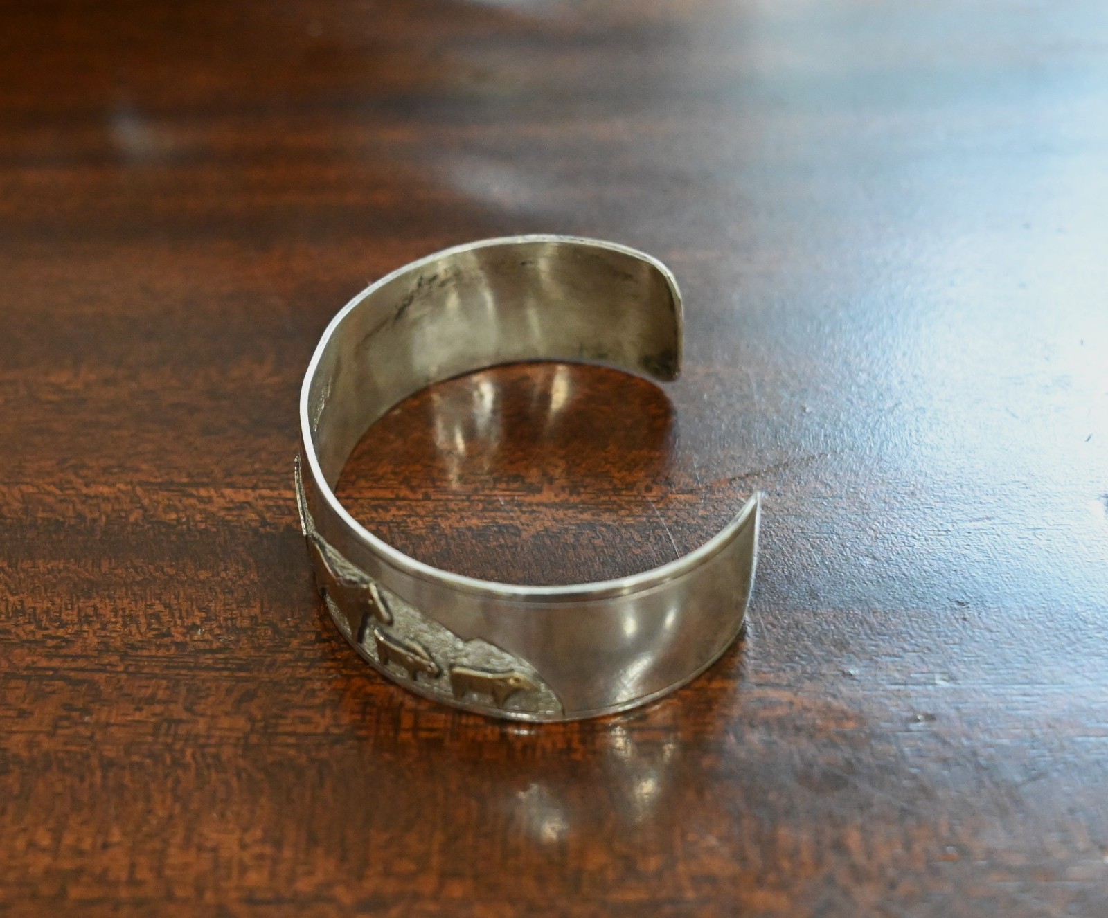 Navajo 12k GF & Silver by Jacob Kahe Storyteller Cuff 6 1/2 to 7″ fit 29 grams