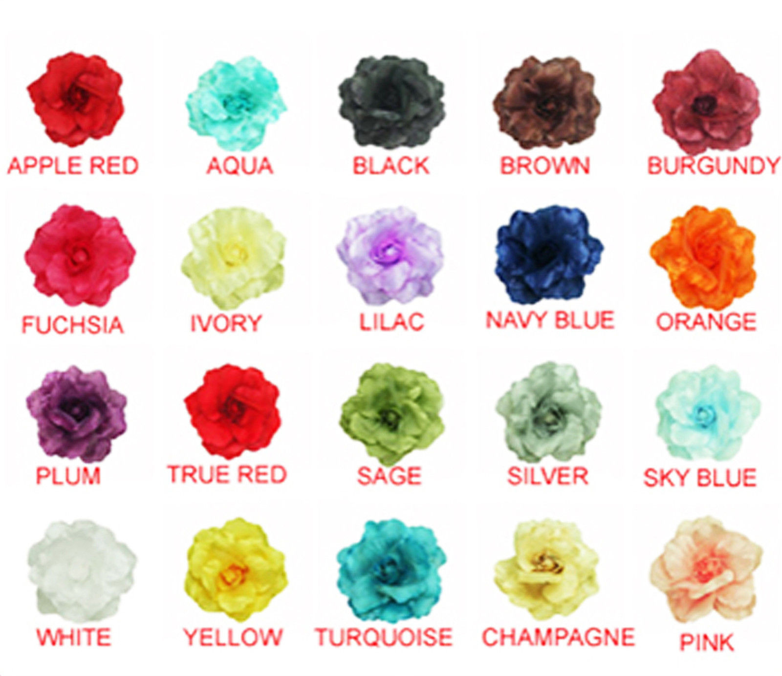 Rose Satin Fabric Lady Woman Wedding Flower Girl Dress Pin Brooch MANY COLORS