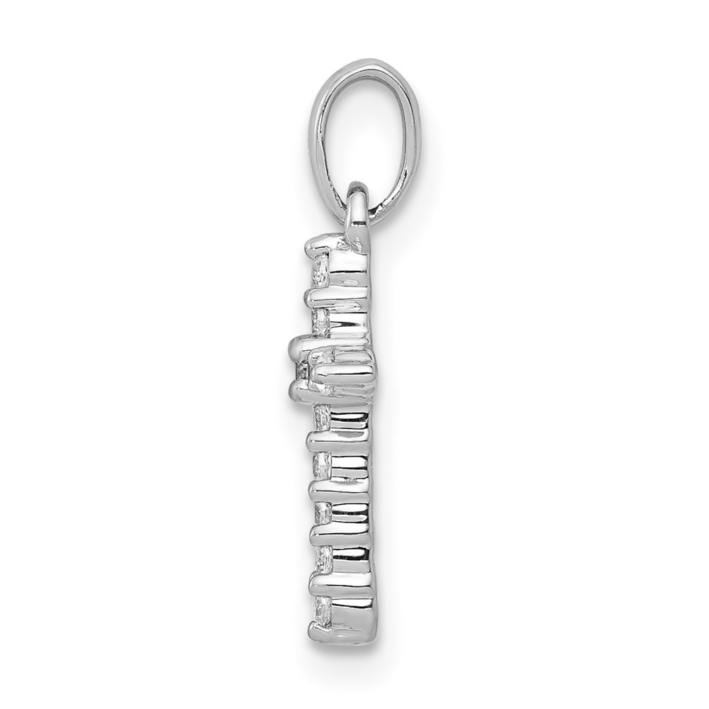 Round 0.11Ct Lab Grown Diamond Cross Pendant 14K White Gold ( VS/SI,GH) for Mom