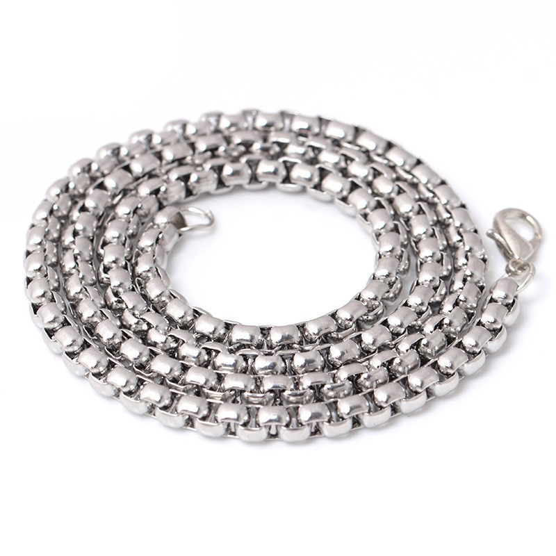 USA Stock 2mm 28″ Stainless Steel Square Rolo Link Chain Box Chain Necklace