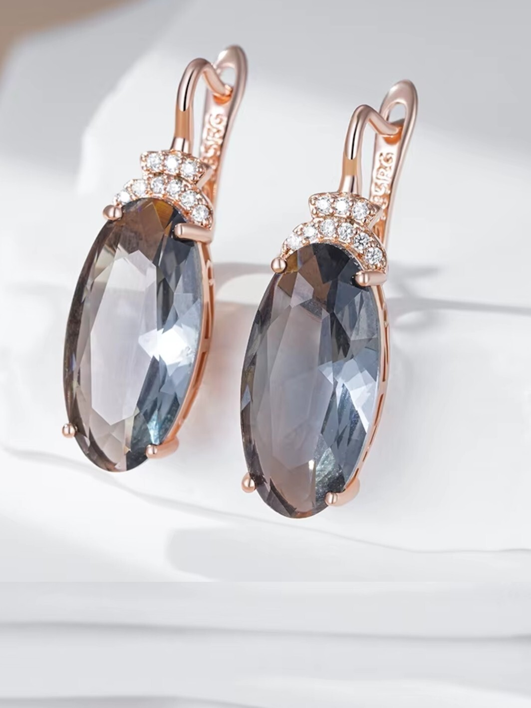 Stud earrings 2 pieces gold drop earrings rose gold 585 gold-plated jewelry blue 92