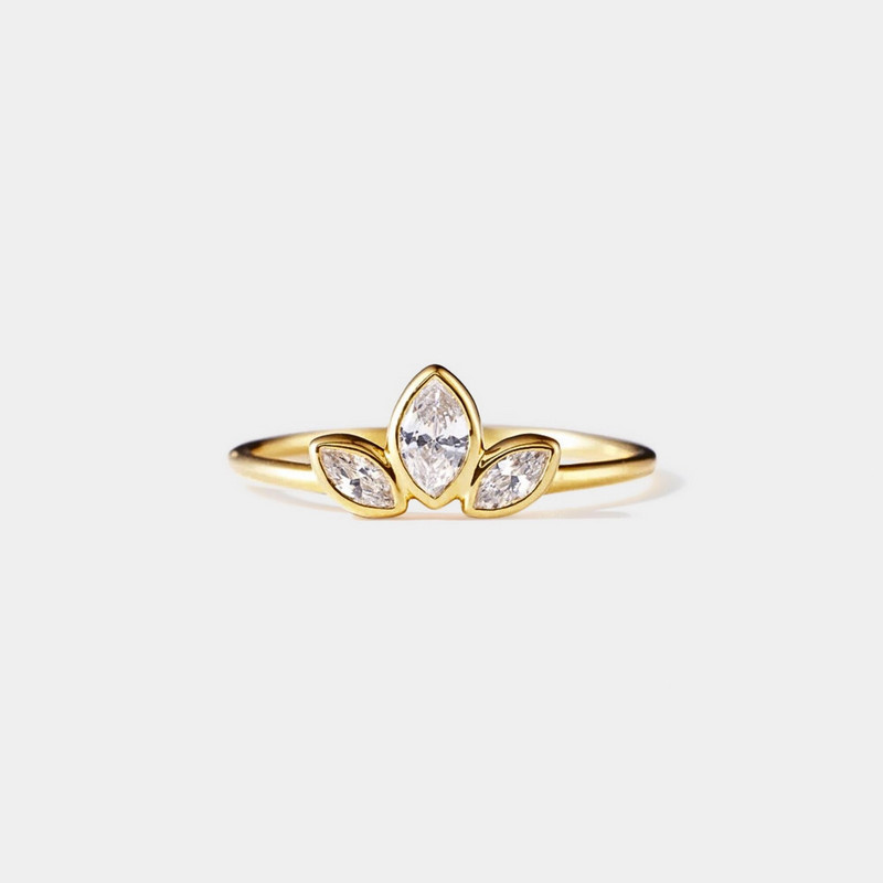 Dainty Three Leaf Trefoil Stacking Thin Ring in 925 Sterling Silver