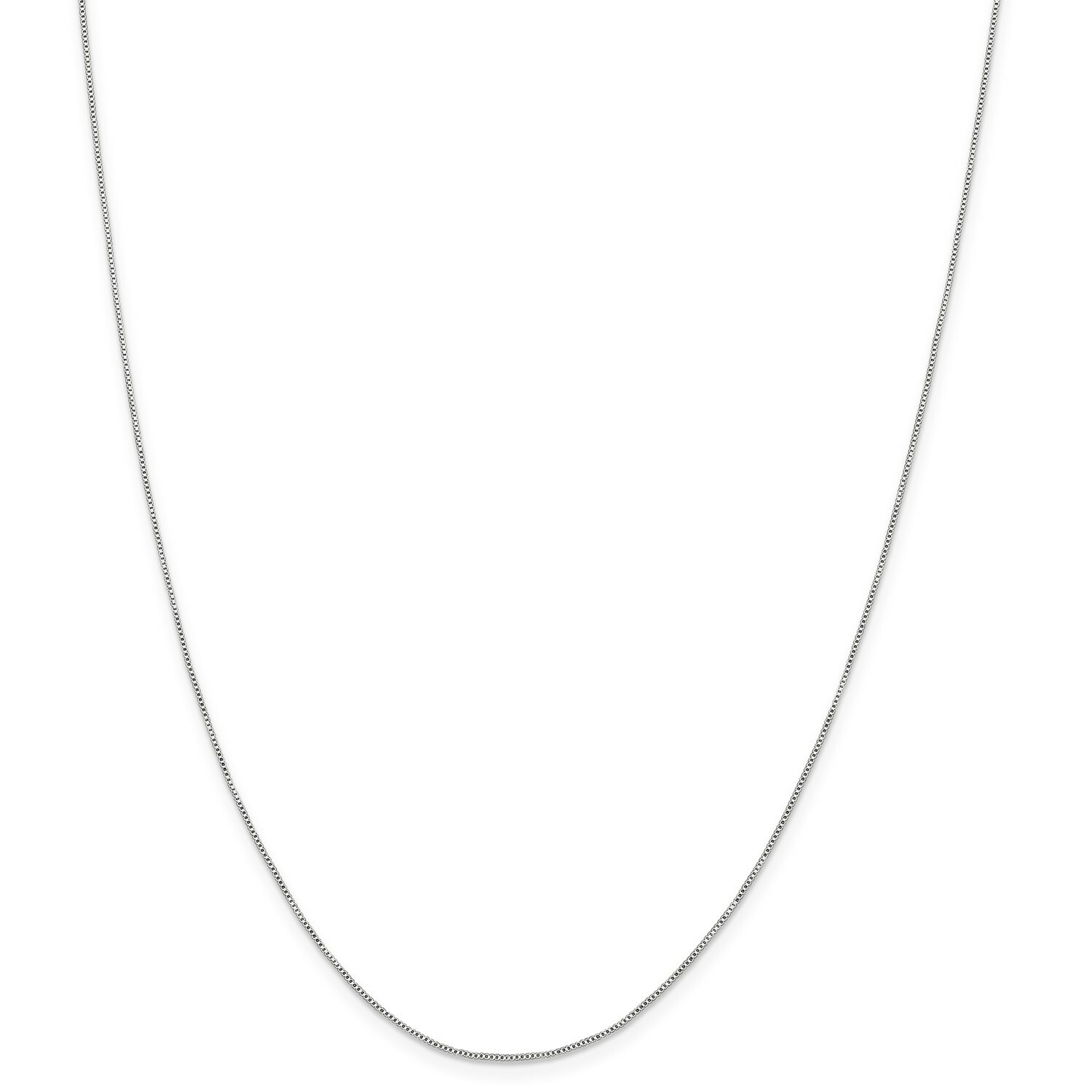 Sterling Silver Solid 0.6mm Plain Box Chain w/ Spring Ring Clasp 16″ – 24″