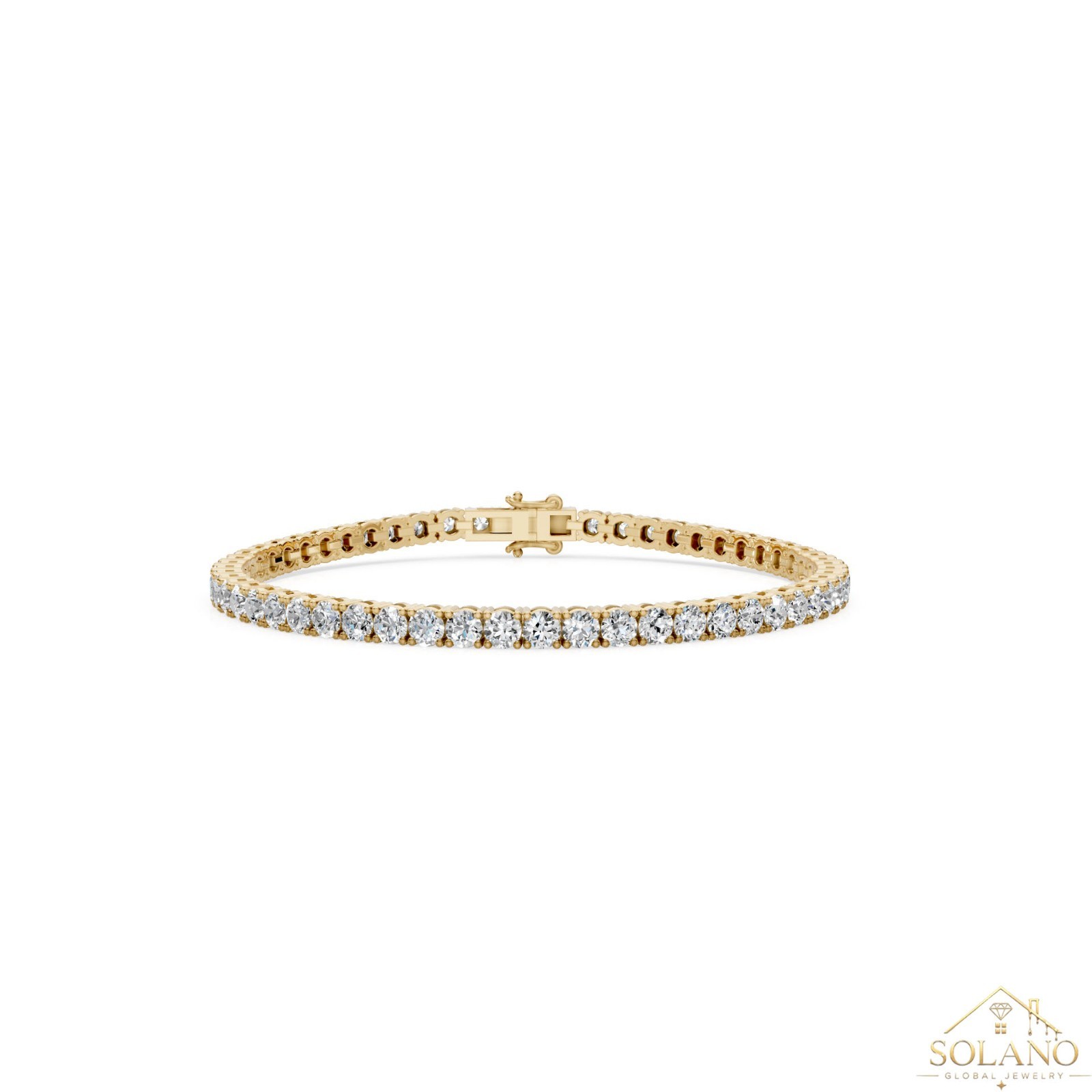 6.50ct Round Lab Grown Diamond Tennis Bracelet 14K Gold 7 Inch