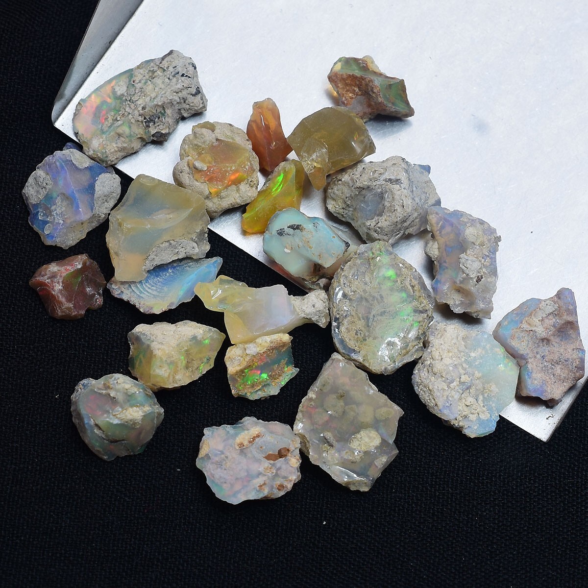 22 Pcs Natural Ethiopian Opal Rough 7mm-13mm Untreated Stunning Loose Gemstones