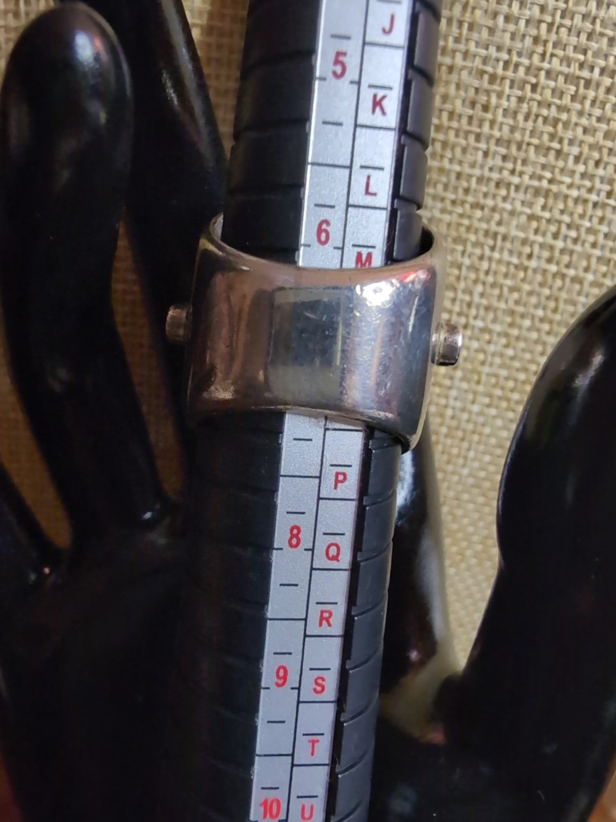 Heavy 925 Sterling Silver MOP Ring 40g Modernist Statement Size 6.75