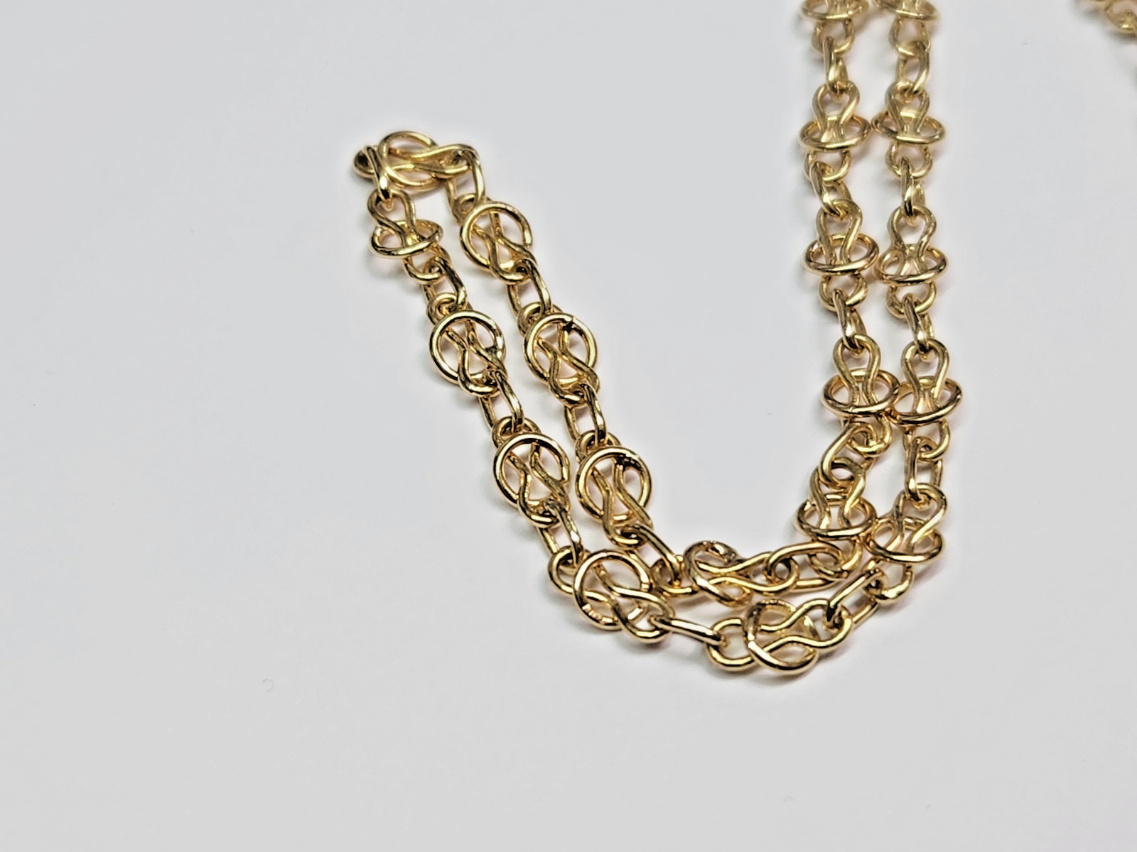 AWESOME 18k Gold 4.7mm Wide Handmade 21″ Fancy Link Chain