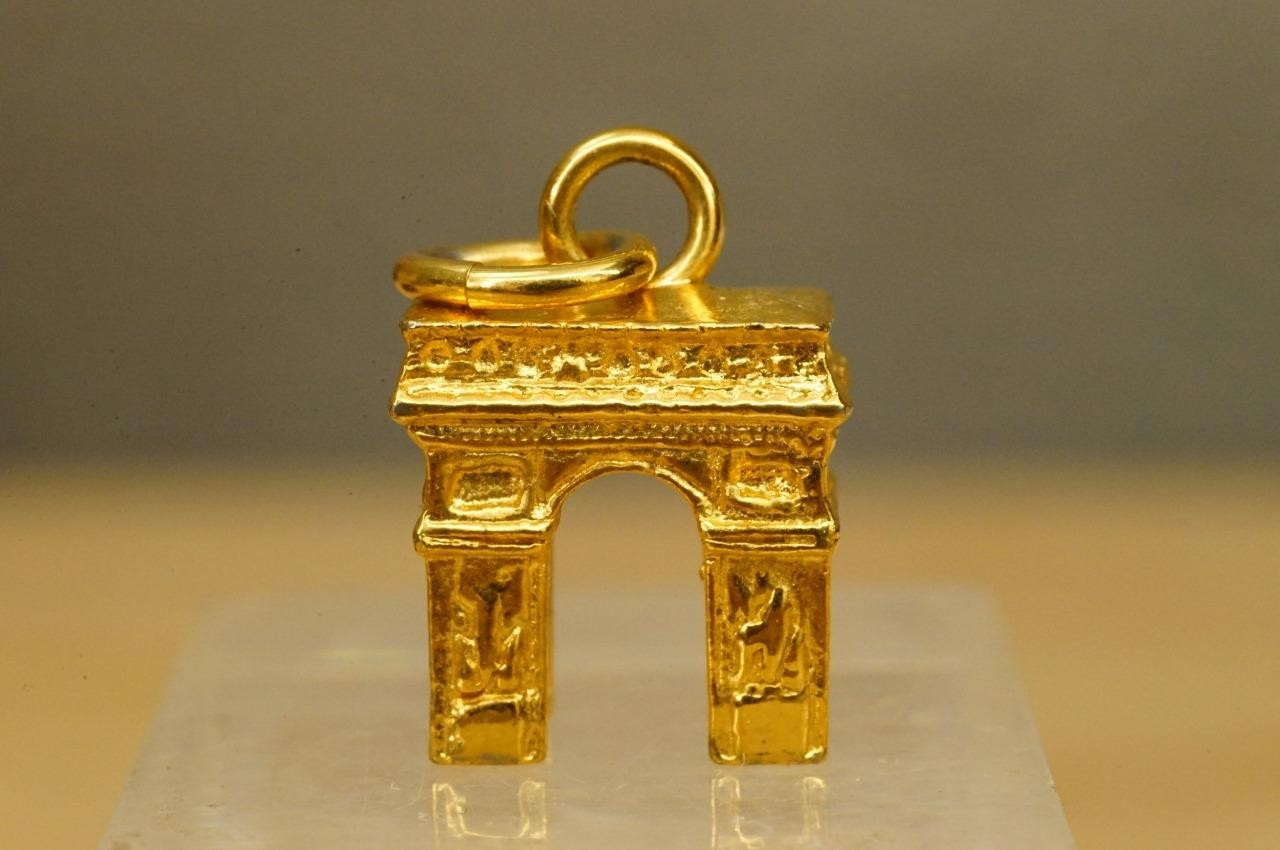 Vintage Travel Souvenir Charm Jewelry For Bracelet Arch de Triomphe Paris France