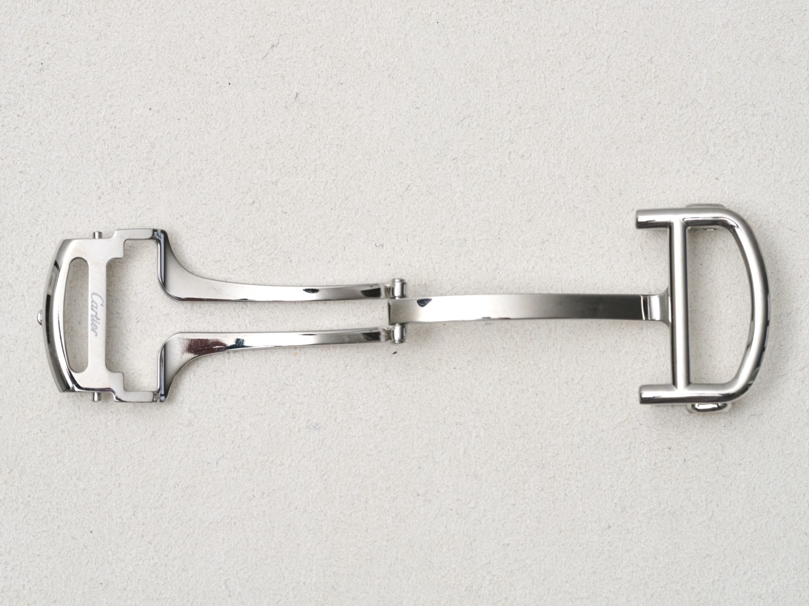 Cartier Deployment Buckle Clasp 18mm Fold Over Button Stainless Steel Genuine