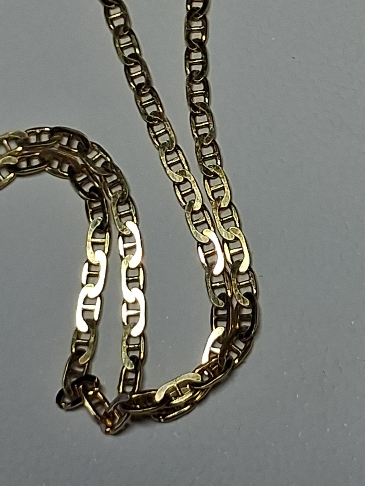 10k Solid Gold Anklet, 10″, Mariner/Anchor Style Link, 1.5mm, 1gr